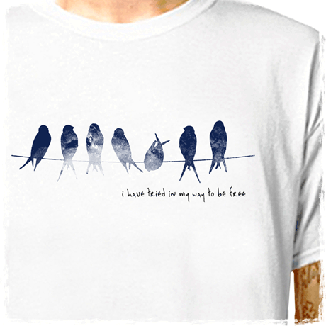 T-Shirt: Leonard Cohen - Like A Bird On A Wire / LazyCarrot