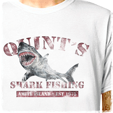 JAWS movie T-SHIRT - Quints Shark Fishing 