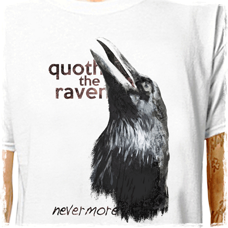 T-Shirt: THE RAVEN - NEVERMORE (Edgar Allan Poe - Edger Alan Allen) LazyCarrot